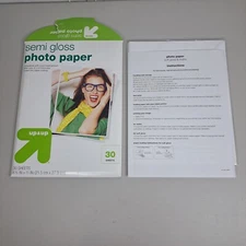 Target Up & Up Photo Paper Semi Gloss Finish 30 Sheets New