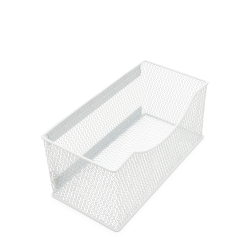 Cesta de almacenamiento magnética de malla de alambre, carrito de basura, blanco paquete de 2 2248vc-2 - Imagen 2 de 6