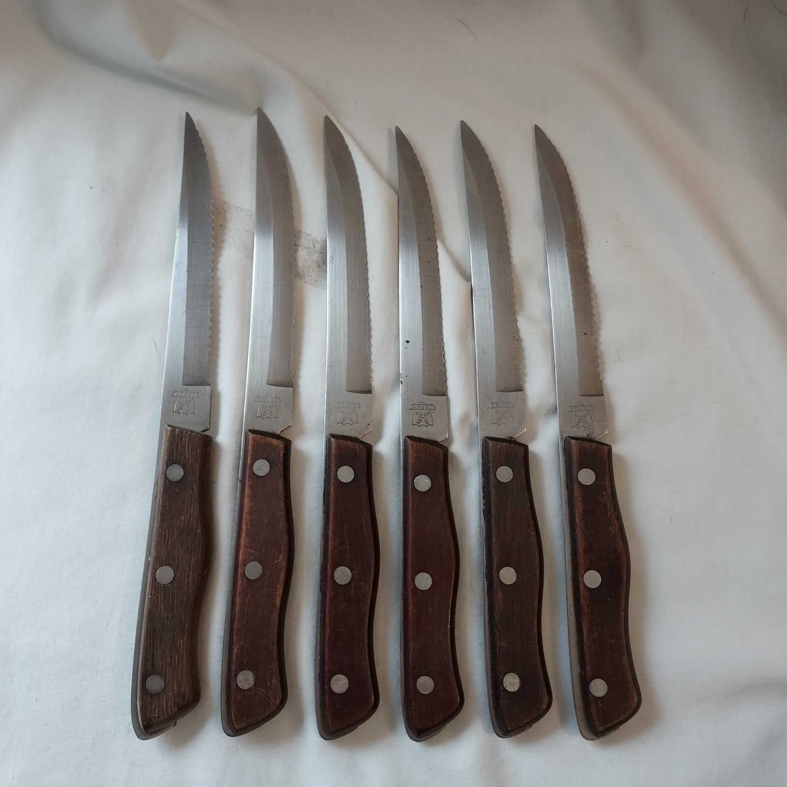 MAXAM Steel Japan Serrated Steak Knife Set of 6 w/ Wood Block eBay