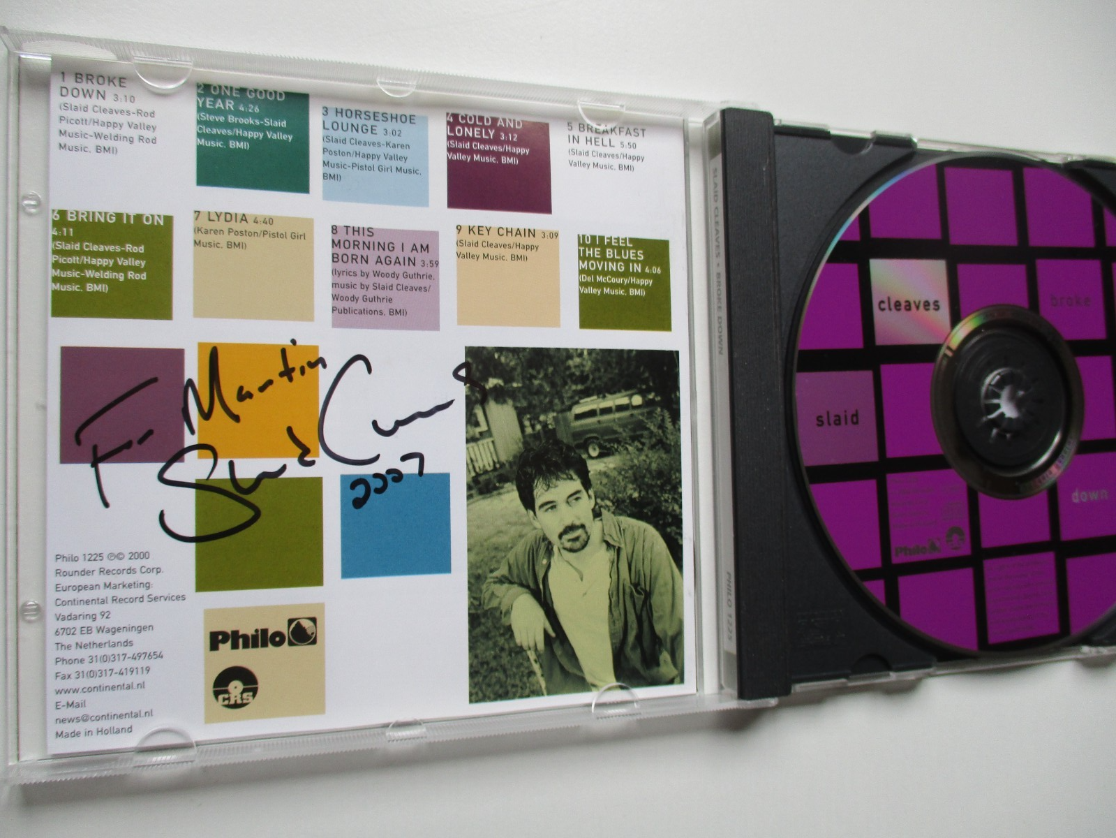 SLAID CLEAVES - RARE HAND SIGNED CD ALBUM - BROKE DOWN (2000) - AUTOGRAPHED