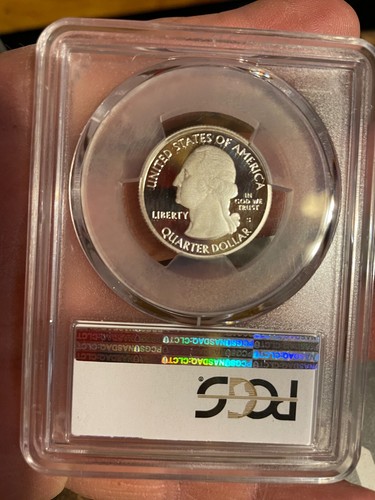 2018-S 25c Silver Block Island NP ATB Quarter PCGS PR-70DCAM Flag Label - Picture 11 of 16