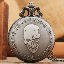 Retro Death Note Pocket Watches Necklace Chain Skull Fob Watches Cosplay Gifts