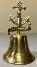 Vintage Solid Brass 6 Marine Nautical Ship Bell Tropicale Anchor England Rare