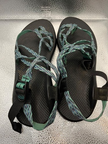 Chaco Womens Outdoor Sandals - Adjustable Straps Black & Teal Size 10 - Picture 5 of 11
