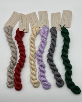 6 Silk and Ivory Needlepoint Yarn Multicolor Lot 28.8 Yd New