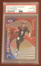 POP 3 - 2020 Panini Illusions JOE BURROW /149  Astounding RED PARALLEL RC PSA 10