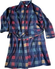 Vintage Christian Dior Robe De Chambre Plaid Fleece Robe Pockets One Size