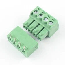 5Pcs 3.81mm Pitch 4 Pin Right Angle Screw Terminal Block Pluggable Connector