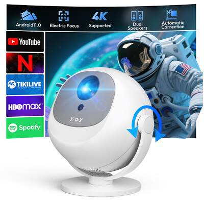 4K HD Projector WiFi Bluetoot Android Smart Beamer Home Theater Movie 300ANSI