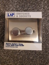 LAP Switches & Sockets - Polished Crome 10AX Plate Switch 2 Gang 2 Way