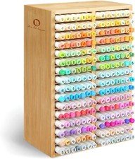 Ohuhu Bamboo Marker Organizer, Wooden Desktop...