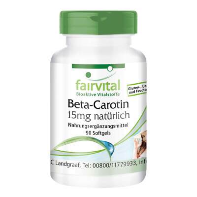 Beta Carotin 15 mg natürlich 90 Softgels, für Haut und gesunde Augen | fairvital