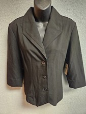 Coldwater Creek Black 3/4 Sleeve 3 Button Blazer Size 10 NWT 456