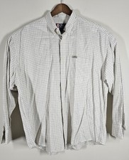Vintage Ralph Lauren Chaps Mens Button Up Long Sleeve Shirt Size XL White Check