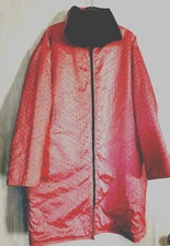 PAK-A-JAK  Dot Textured Reversible Hooded Jacket / Raincoat Black / Lt. Orange M