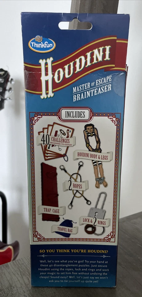 Rare Thinkfun Houdini Brainteaser Game World's First 40 Challenge Escape Puzzle - Image 2 of 4