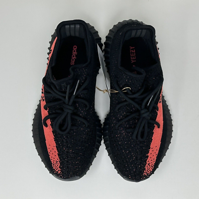 adidas Yeezy Boost 350 V2 Low Red Stripe Core Black Mens Size 5
