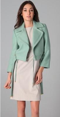 $475 Diane Von Furstenberg MIKHAILA CROPPED Plum Wool Jacket Coat 2 NWOT