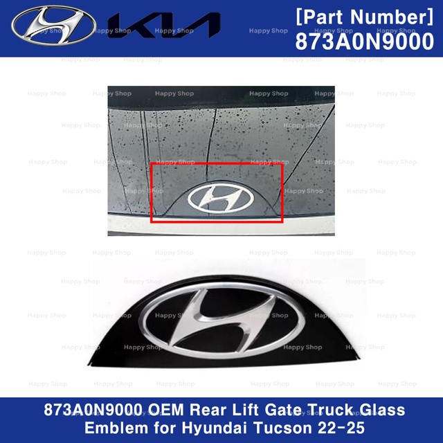 873A0N9000 OEM Rear Lift Gate Truck Glass Emblem for Hyundai Tucson 22-25
