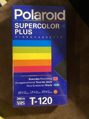 Polaroid Supercolor Plus Blank VHS Cassette Tape T-120 SEALED