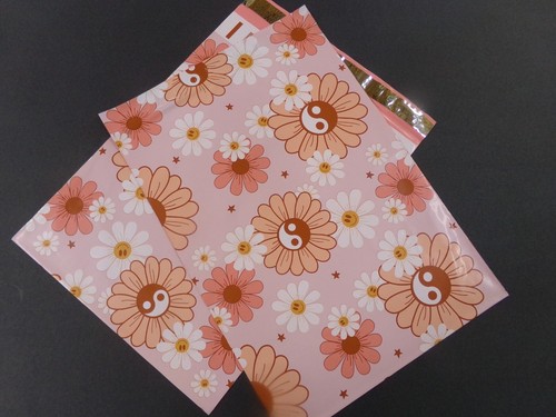 10-100 YIN & YANG FLOWERS 14x17 Poly Mailers Flat Shipping Envelopes Bags - Picture 4 of 4