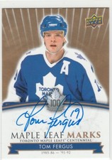 2017 17-18 Toronto Maple Leafs Centennial Maple Leaf Marks #MLMTF Tom Fergus