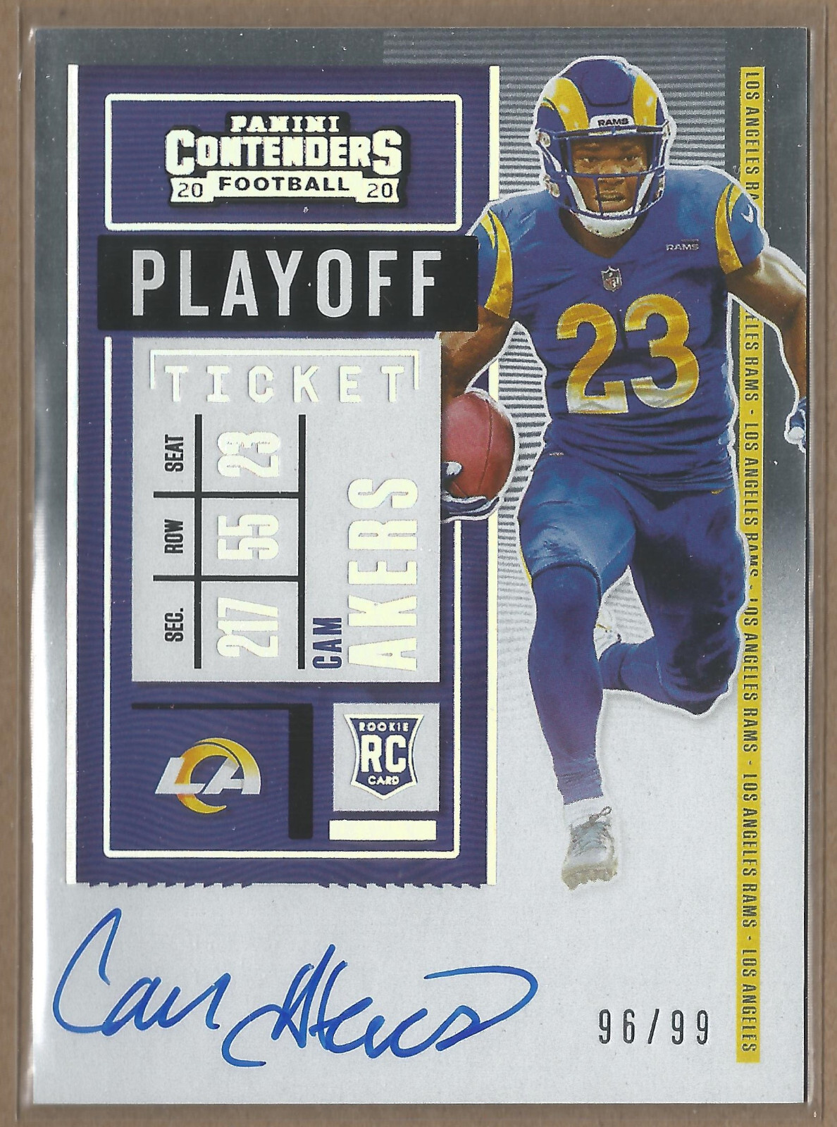 2020 Contenders Playoff Ticket 96/99 Cam Akers SP Rookie Auto RC VIKINGS!