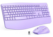 Wireless Keyboard and Mouse Combo 2.4G Purple Rare New Ergonomic