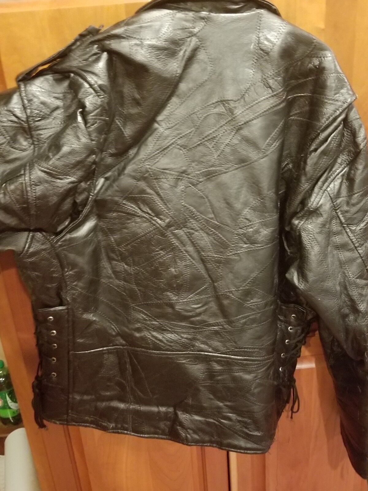 Vtg 80s Black Leather Biker Jacket Rebel Ryder XL… - image 7