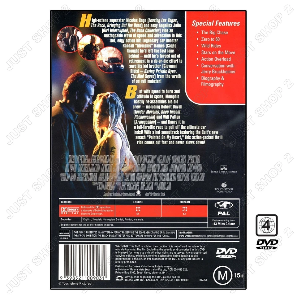 Gone In 60 Seconds DVD : Nicolas Cage : Action Movie : Brand New Sealed😎* - image 2 of 3