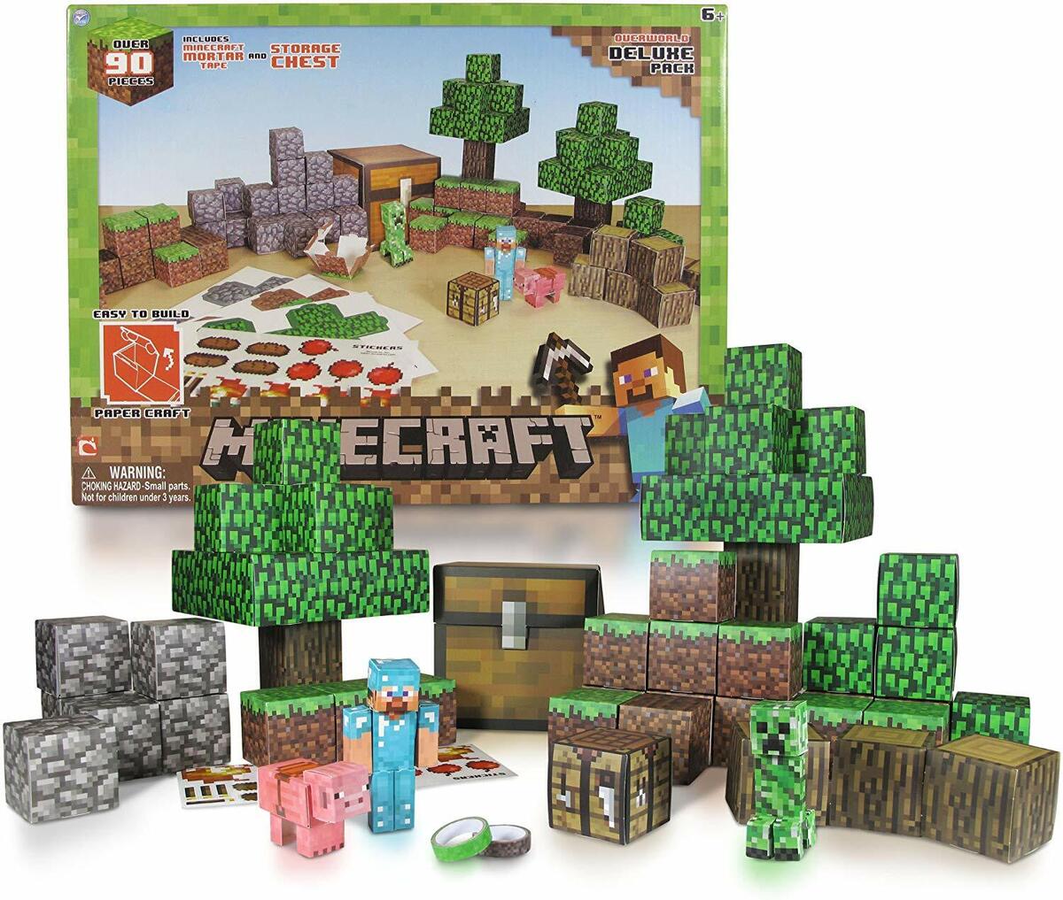 Minecraft Papercraft Overworld Deluxe Set 90-Piece Pack