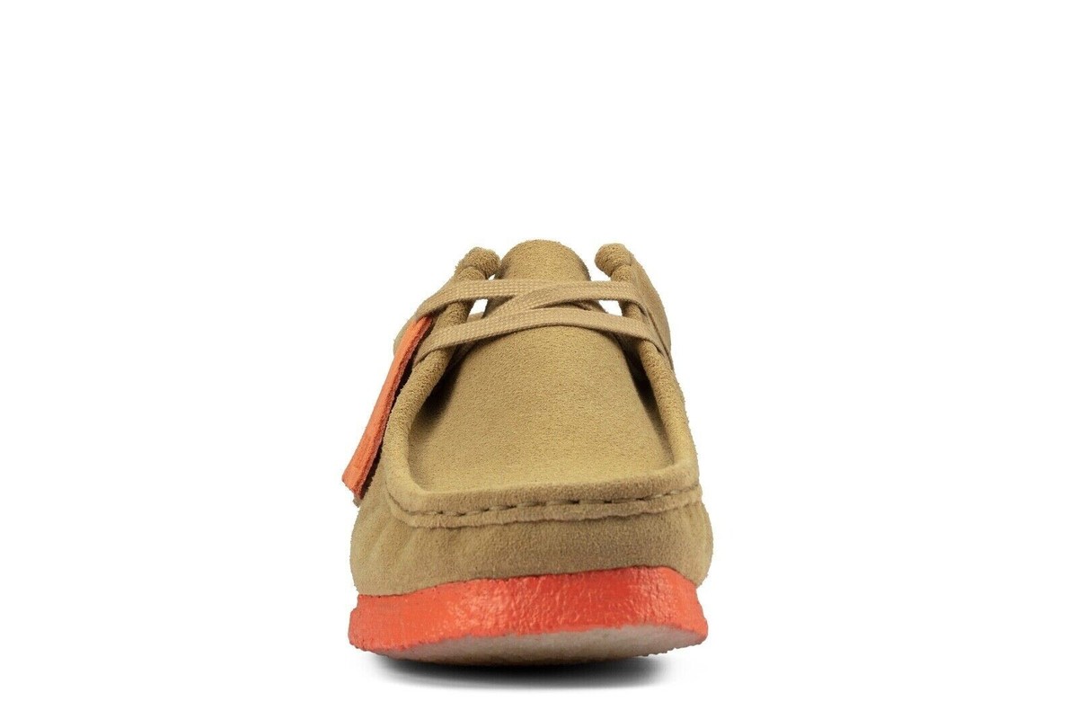 CLARKS ORIGINALS WALLABEE LIGHT TAN ORANGE SUEDE MEN SHOES SIZE