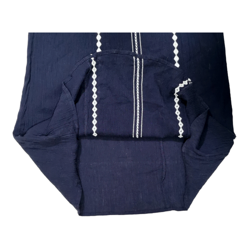 MONSOON Navy 100% Cotton Maxi Dress Size Small Embroidered Indian Mirror Work - Picture 12 of 24
