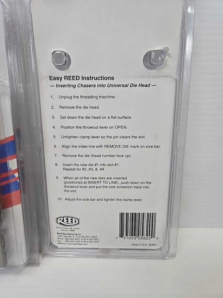 REED UHN 1-2 UNIVERSAL Pipe DIE - NPT HS STEEL 1"-2"NPT Item Code 05820 (New). - Image 4 of 4
