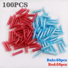 100PCS Blue/Red NYLON Wire Butt Connector Crimping Terminals 22-14 Gauge