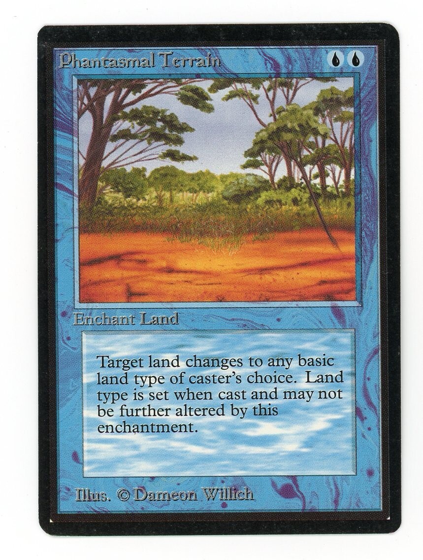 Magic the Gathering  Beta   Phantasmal Terrain  MTG  Blue  Common  NM