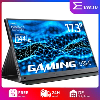 Monitor Portatile 144Hz, EVICIV 17,3 Pollici Display Portatile 1920*1080 HDMI DHR ITA