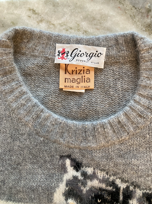 KRIZIA maglia Vintage 1980s Bear Sweater with Beads - Size M 