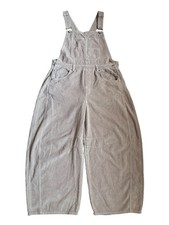 New Free People We The Free Good Luck Barrel Overalls Tan  orduroy Size Large A6