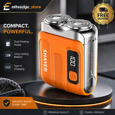 Mini Electric Smart Shaver   Dual Blade, Digital Display, Rechargeable Beard USA