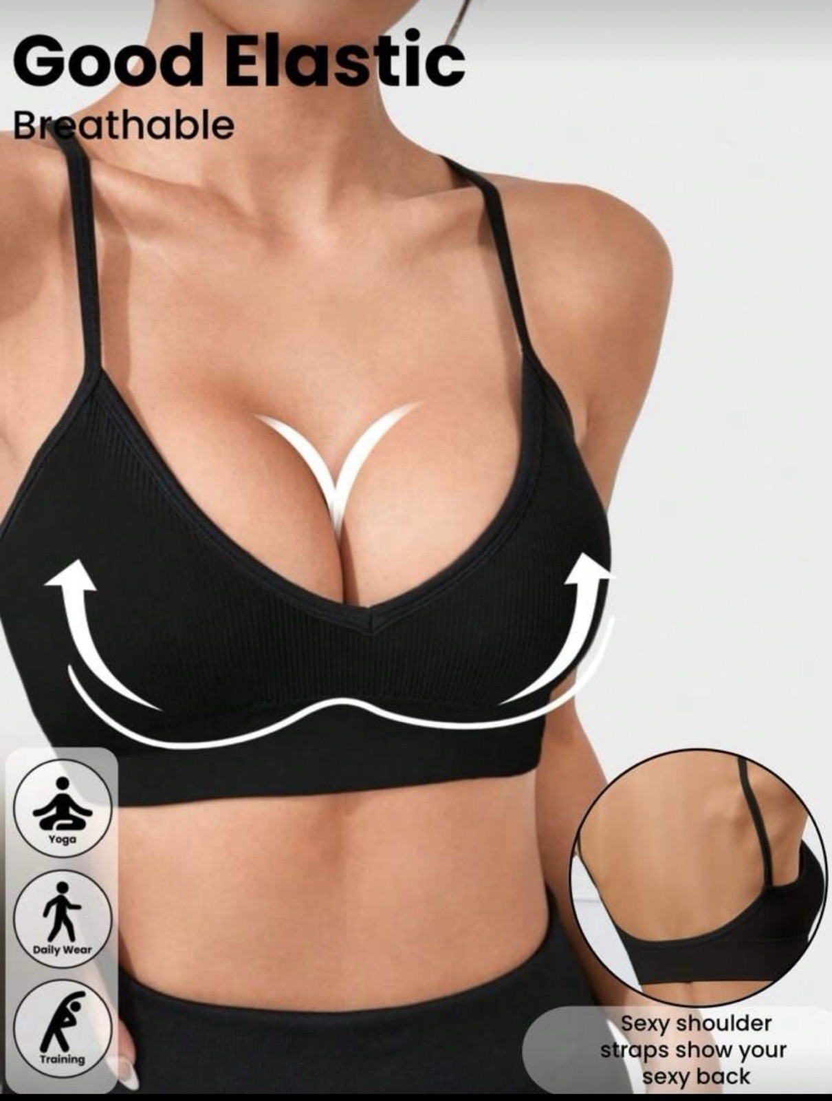 Sports Bra | Black | BRAND NEW| Size (L)-image