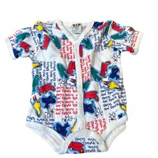 Vintage 80s Baby One Piece Snap Front Bottom Air Place 123 Kids 12m