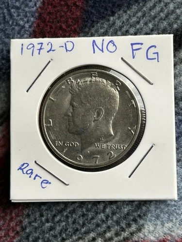 1972-D Kennedy Half Dollar Circulated No FG Mint Mark