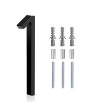 6  Black Floating House Number 1 Modern Address Sign Mount Hardware Included