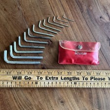 Snap On Hex Key Allen Wrench Set 13pc W Red Clear Pouch Vintage Usa