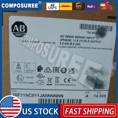 New Sealed AB 20F11NC011JA0NNNNN PowerFlex 753 AC Drive 5.5kw US Free Tax