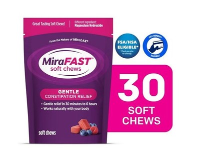 Mirafast Soft Chews, from the Makers of , Gentle Constipation Relief in 30Min-6H