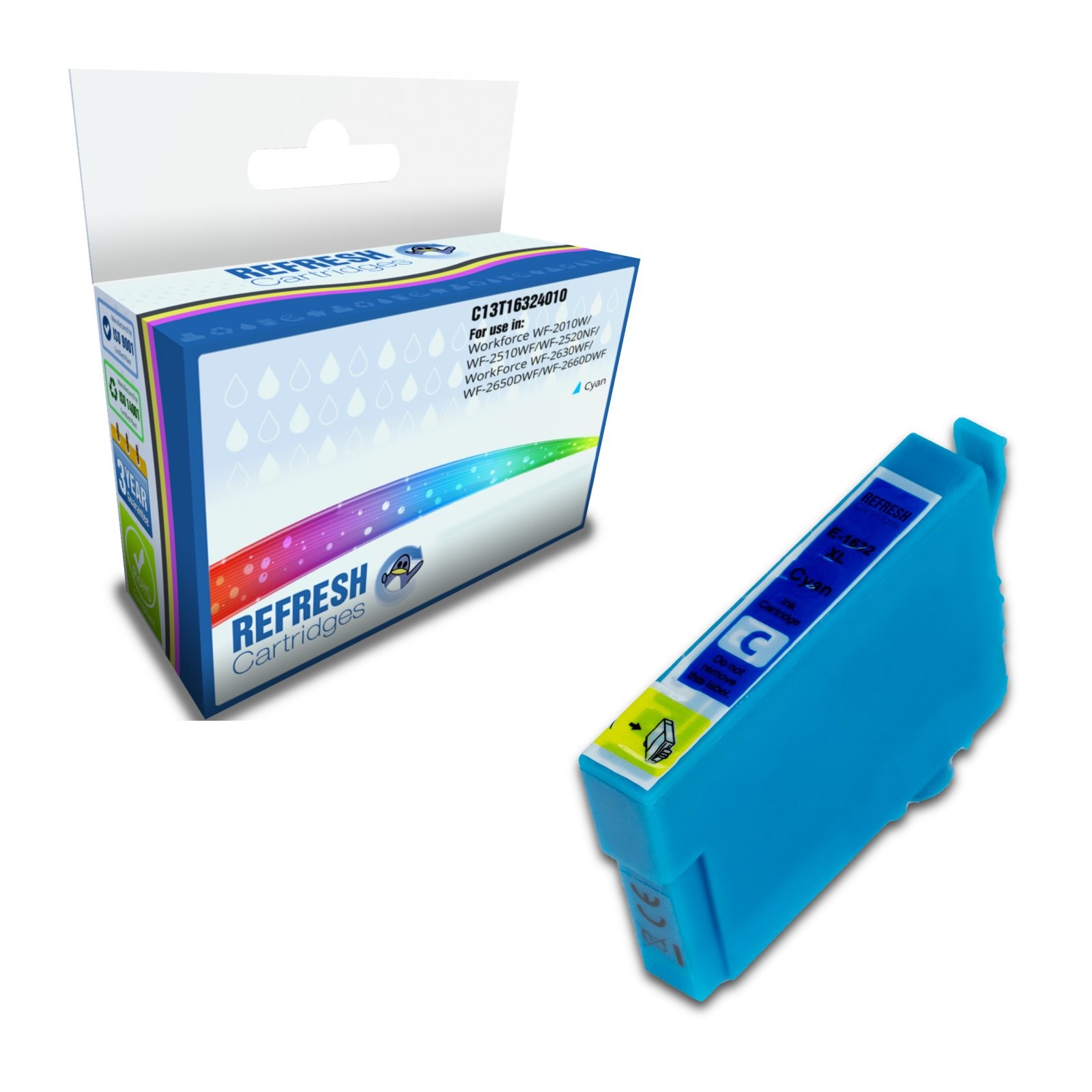 Refresh Cartridges Cyan 16XL Ink Compatible With Epson Printers