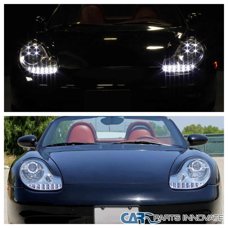 Fits Porsche 986 Boxster 996 911 Clear LED+Signal Projector Headlights Fog Lamps Foto 3 de 4