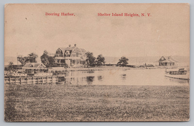 Deering Harbor Shelter Island Heights NY Postcard 1909 Antique